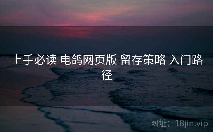 上手必读 电鸽网页版 留存策略 入门路径