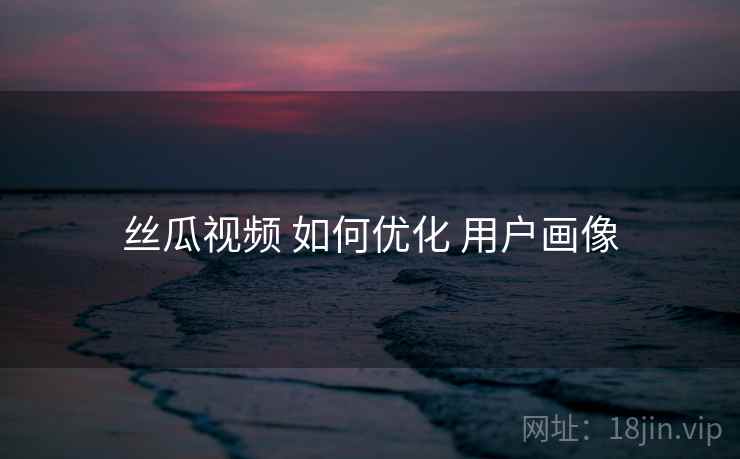 丝瓜视频 如何优化 用户画像